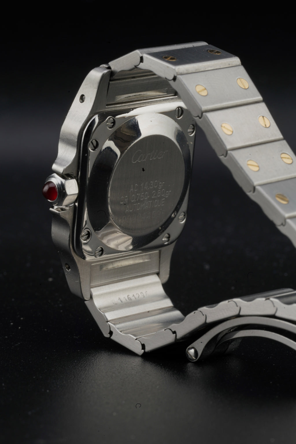 Cartier Santos Burgundy "Spider Dial" or/acier "PM" | Réf. 0902 | '90