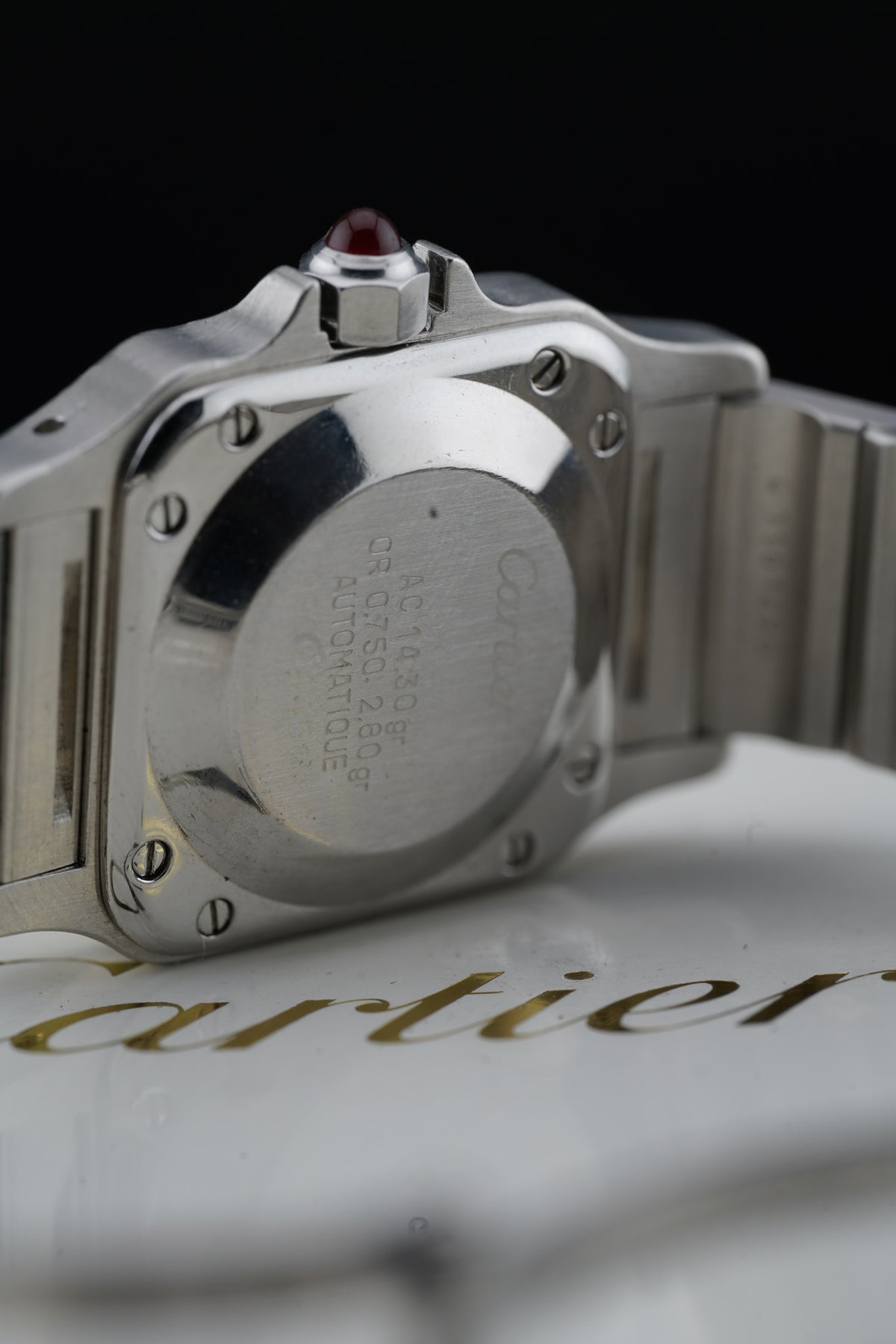 Cartier Santos Burgundy "Spider Dial" or/acier "PM" | Réf. 0902 | '90